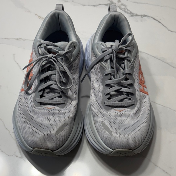 Hoka Women's Gray and Orange Athletic Shoes - Picture 3 of 17